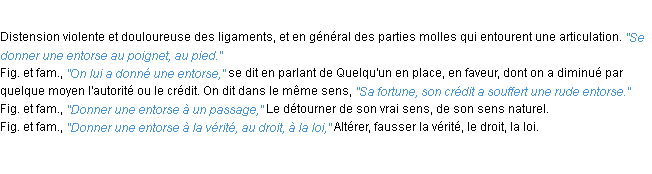 Définition entorse ACAD 1932