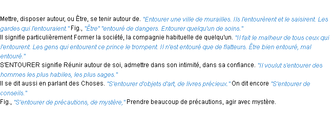 Définition entourer ACAD 1932