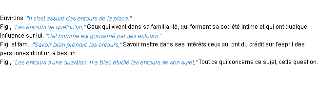 Définition entours ACAD 1932