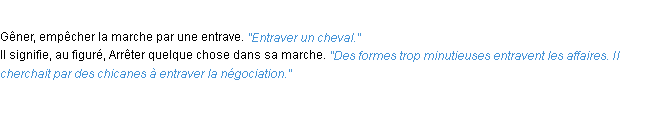 Définition entraver ACAD 1932