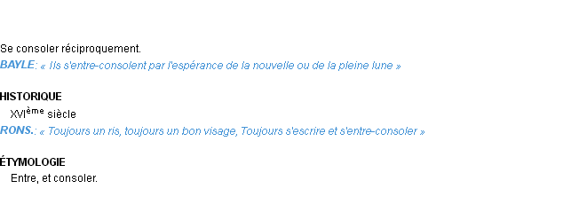 Définition entre-consoler Emile Littré