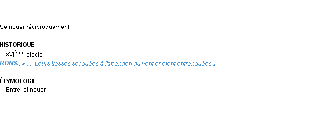 Définition entre-nouer Emile Littré