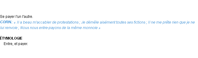 Définition entre-payer Emile Littré