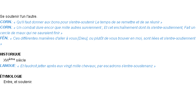 Définition entre-soutenir Emile Littré