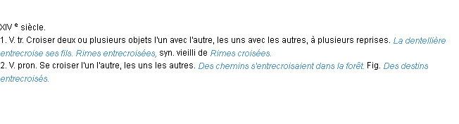 Définition entrecroiser ACAD 1986