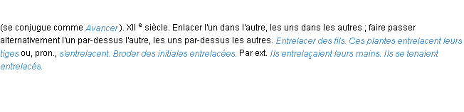 Définition entrelacer ACAD 1986