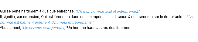 Définition entreprenant ACAD 1932