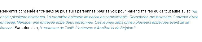 Définition entrevue ACAD 1932