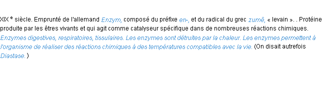 Définition enzyme ACAD 1986