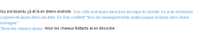 Définition épars ACAD 1932