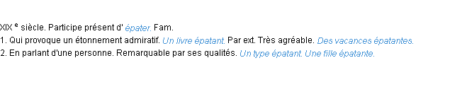 Définition épatant ACAD 1986