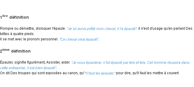 Définition épauler ACAD 1798