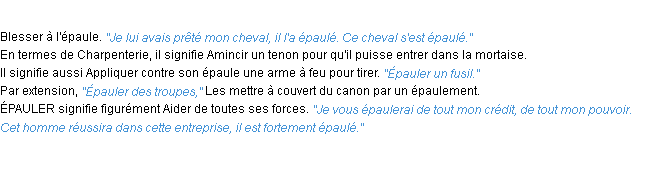 Définition épauler ACAD 1932