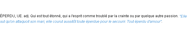 Définition éperdu ACAD 1798