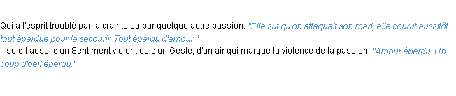 Définition éperdu ACAD 1932