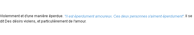 Définition éperdument ACAD 1798