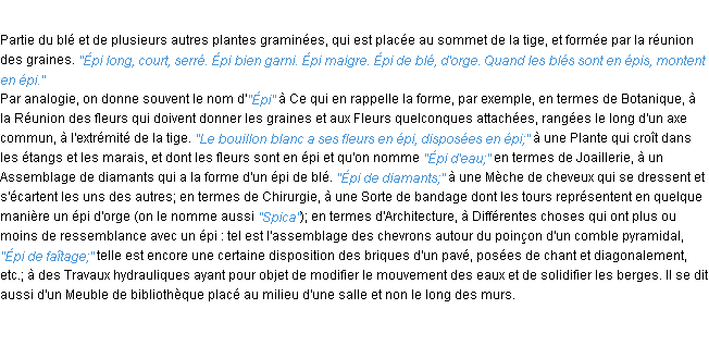 Définition épi ACAD 1932