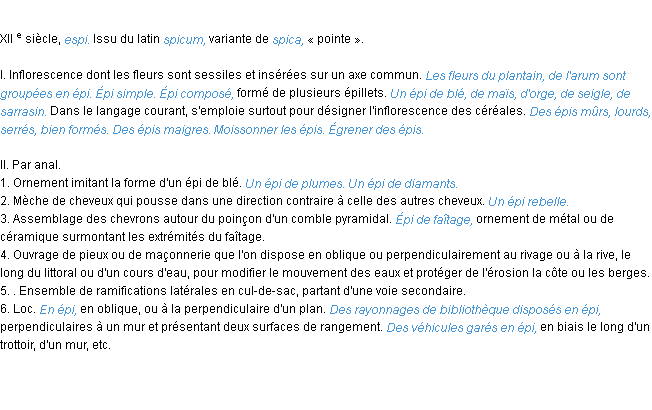 Définition épi ACAD 1986