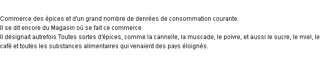 Définition épicerie ACAD 1932