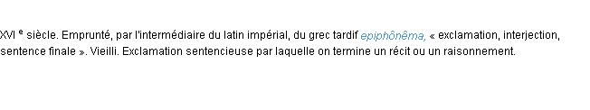Définition épiphonème ACAD 1986