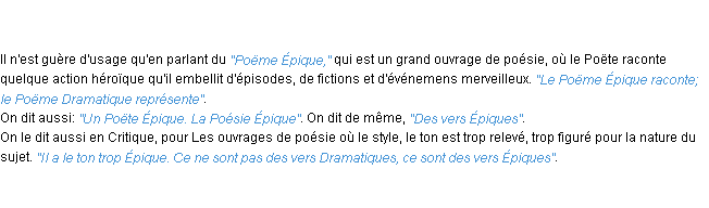 Définition épique ACAD 1798