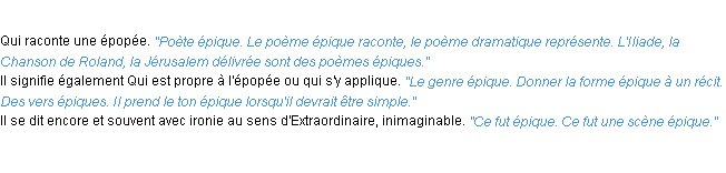Définition épique ACAD 1932