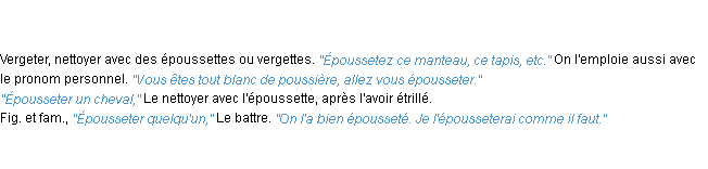 Définition épousseter ACAD 1835