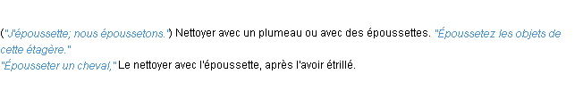 Définition épousseter ACAD 1932