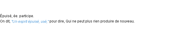 Définition épuisé ACAD 1798