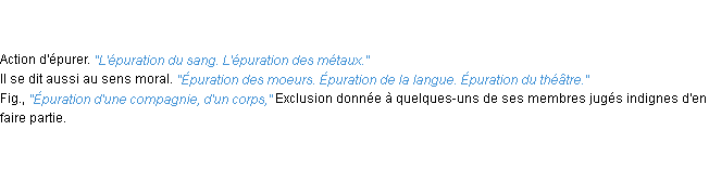 Définition épuration ACAD 1835