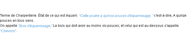 Définition équarrissage ACAD 1798
