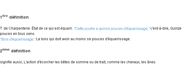 Définition équarrissage ACAD 1835