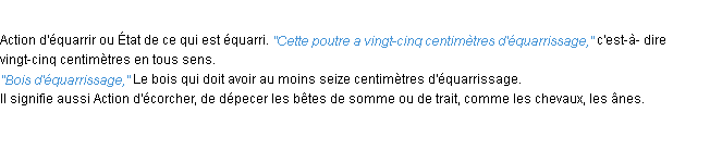 Définition équarrissage ACAD 1932