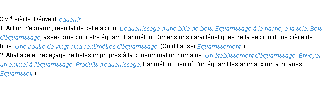 Définition équarrissage ACAD 1986