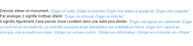 Définition ériger ACAD 1932