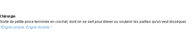 Définition érigne ACAD 1932