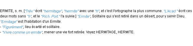 Définition ermitage JF.Feraud