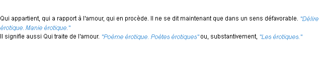 Définition érotique ACAD 1932