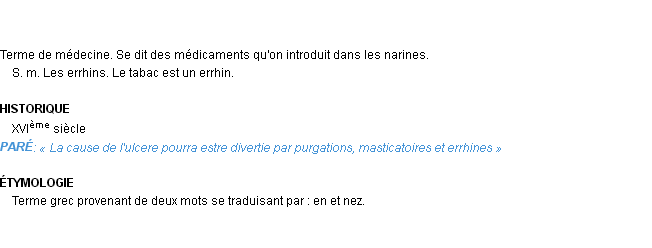 Définition errhin Emile Littré