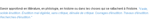 Définition érudition ACAD 1932