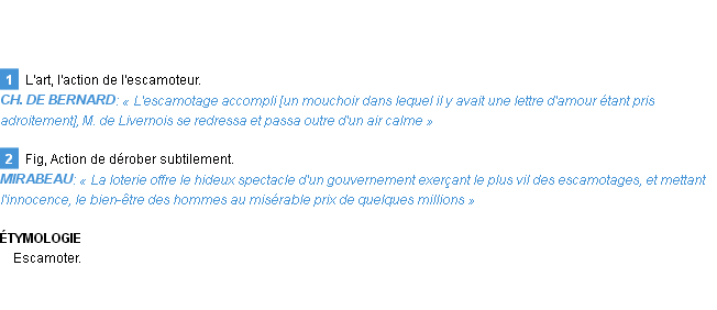 Définition escamotage Emile Littré