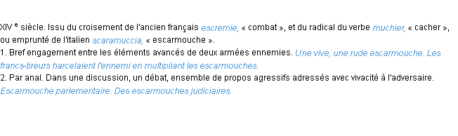 Définition escarmouche ACAD 1986