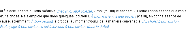 Définition escient ACAD 1986