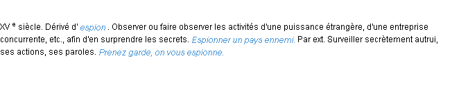 Définition espionner ACAD 1986