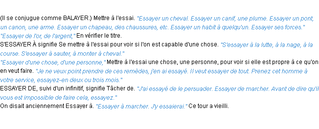 Définition essayer ACAD 1932