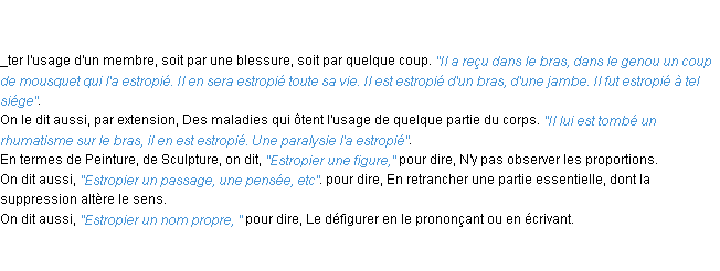 Définition estropier ACAD 1798