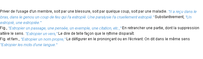 Définition estropier ACAD 1932