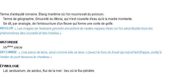 Définition estuaire Emile Littré
