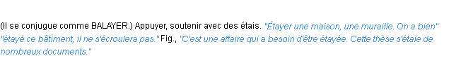 Définition étayer ACAD 1932