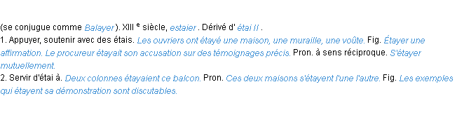 Définition étayer ACAD 1986